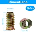 thumbnail image 2 of 20 Pcs Threaded Insert, Wood Furniture Threaded Insert Nuts Hex Socket Screw Wood Inserts Bolt Assortment Kit with Hex Wrench(M8x25mm), 2 of 7
