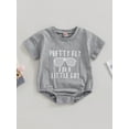 thumbnail image 2 of Bagilaanoe Newborn Baby Girl Boy Rompers Letters Print Short Sleeve Bodysuits 6M 12M 18M 24M Infant Casual One Piece Short Jumpsuit, 2 of 9