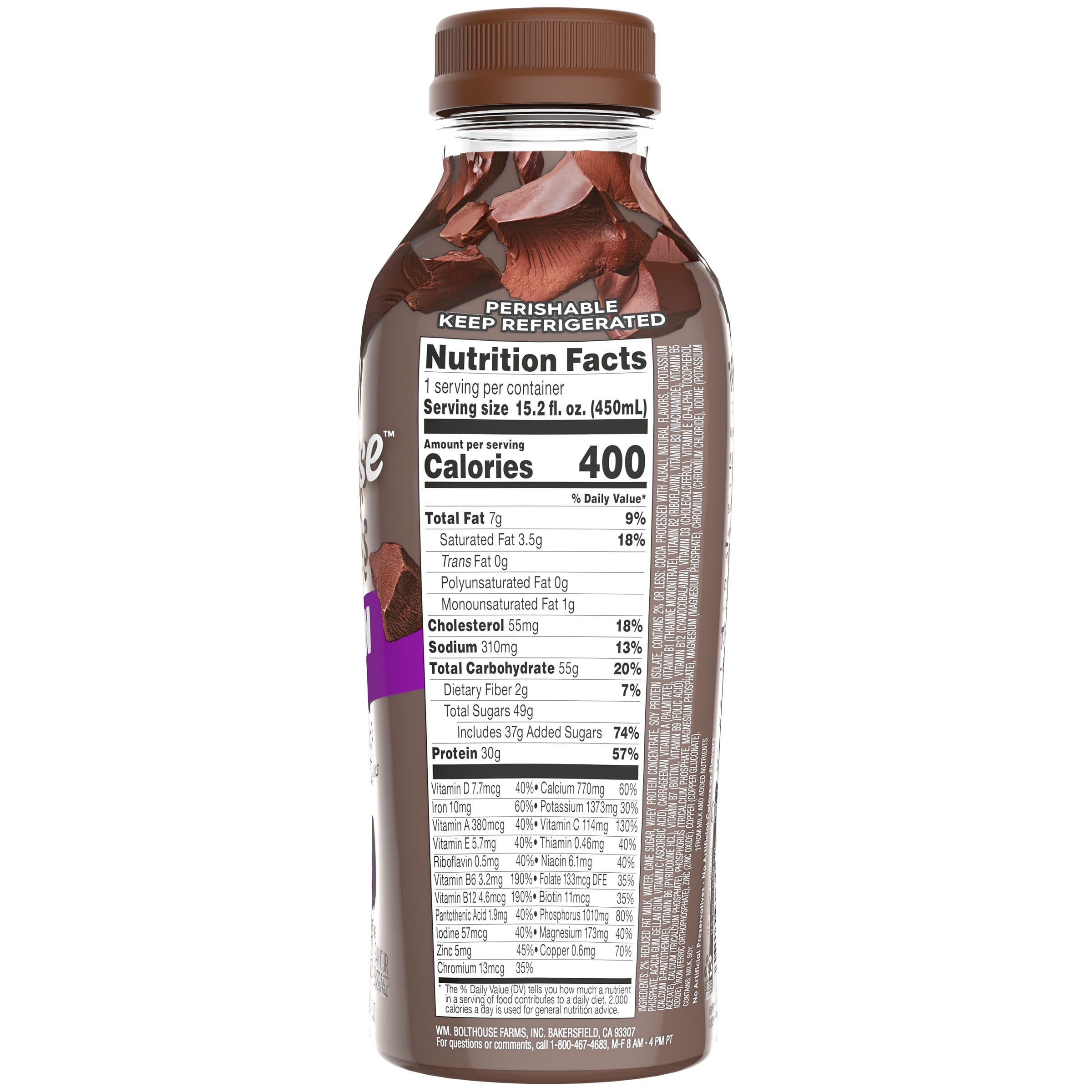Bolthouse Farms Protein Plus Chocolate Shake, 15.2 fl. oz. Bottle