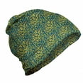 thumbnail image 1 of Floral Yellow Unisex Beanie, Floating Leaves, Hiking Outdoors, Sky Blue Yellow, by Ambesonne, 1 of 1