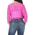thumbnail image 7 of MOA COLLECTION Women's Casual Lace Bolero Crochet Open Cardigan 3/4 Sleeve Sheer Cover Up Jacket, 7 of 7