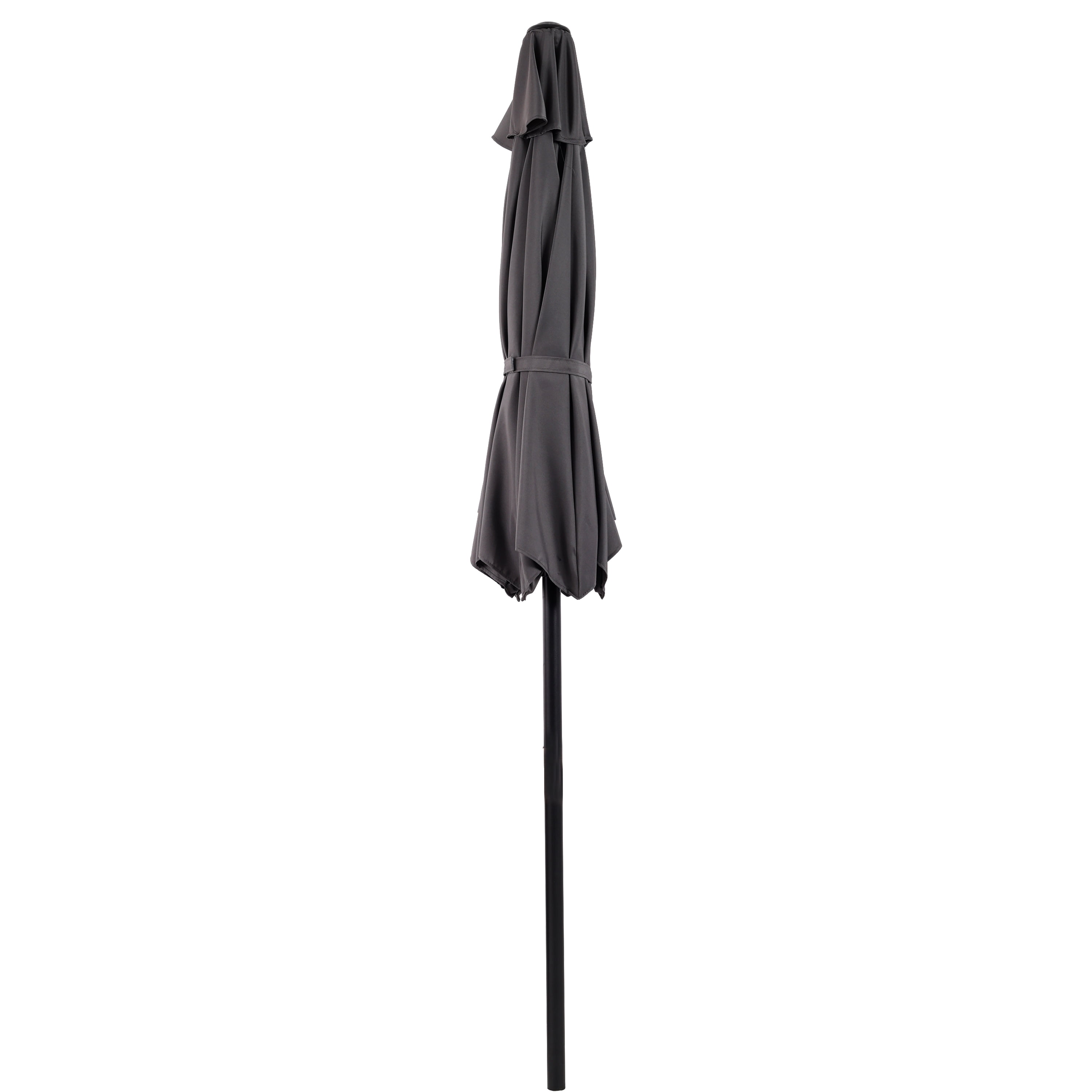 10FT Patio Umbrella, Outdoor Market Yard Umbrella, Sun Shade Umbrella with Push Button Tilt and Crank Mechanism for Garden, Deck, Pool and Backyard, Not Include Umbrella Base,Grey