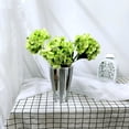 thumbnail image 3 of Farfi Artificial Flower Vintage Realistic Long Stem Green Large Leaves Hydrangea Fake Plant Home Decor (Light Green), 3 of 13