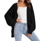 thumbnail image 3 of Cárdigan de Punto Grueso para Mujer, Larga, Cuello en V, Botones, con Bolsillo, para Otoño e Invierno Negro XXL, 3 of 9
