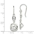 thumbnail image 2 of FB Jewels Sterling Silver CZ Square Dangle Earrings, 2 of 2