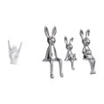 thumbnail image 1 of Figura decorativa de conejo sentado, de resina y cerámica, con gesto creativo. Ideal para regalar o decorar el hogar., 1 of 8