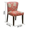 thumbnail image 4 of CRO Decor Cambodia Red Upholstered Solid Wood Dining Chair (Set of 2), 4 of 7