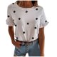 thumbnail image 1 of Moda Mujer Verano Casual Manga Corta Cuello Redondo Estampado Blusa Camiseta Wmkox8yi bvn1633, 1 of 8