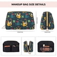 thumbnail image 2 of cartoon Dinosaur leaves Makeup Bag, Large Capacity Travel Cosmetic Bag for Women Girls- Travel Toiletry Bag Leather Portable Waterproof Makeup Case Organizer with Handle, 2 of 4