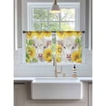 thumbnail image 3 of Sheer Curtains 45 Inch Length 2 Panels Set for Kitchen, Farmhouse Sunflowers Semi Sheer Curtains for Windows, Spring Country Watercolor Cow Floral Voile Window Treatments Rod Pocket Curtain, 3 of 7