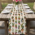 thumbnail image 4 of Tropical Cactus Table Runner 70 Inches, Spring Summer Potted Plants Rustic Bed Runner Dresser Scarves Tabletop for Indoor Outdoor Parties/Ceremony/Banquet, 13" x 70", 4 of 9
