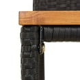 thumbnail image 7 of vidaXL Bar Stools 2 pcs Black Poly Rattan and Solid Wood Acacia, 7 of 7