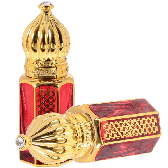 IBASETOY 2Pcs Red Glass Roller Perfume Bottles Refillable Essential Oil Roll on for Home and Travel