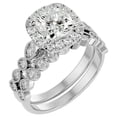 thumbnail image 2 of SuperJeweler 2 1/2 Carat Cushion Shape Diamond Bridal Set In 14 Karat White Gold For Women, 2 of 6