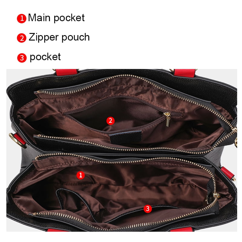 High-quality genuine leather alphabet stripe contrast handbag/tote for women, large capacity storage bag/purse
