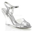 thumbnail image 2 of *4" Ankle Strap Wedge Sandal - Clr-Slv Metallic Pu/Clr, 12, 2 of 2