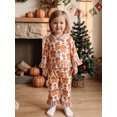 thumbnail image 5 of Cjfdfy Toddler Baby Girls Christmas Pajamas Set Christmas Print Gingham Ruffles Button-down Long Sleeve Tops And Pants Infant Cute My First Christmas Holiday Sleepwear 1-7Y, 5 of 9