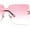 Gold Pink, variant on Womens Wave Beveled Lens Oversize Shield Rimless Fashion Sunglasses Gold Smoke