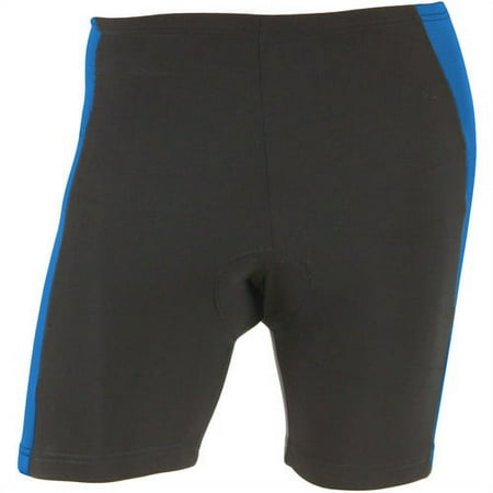 M-Wave Men's Bicycle Shorts, Black/Blue, Large