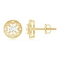 thumbnail image 3 of Rosec Jewels Natural Diamond Vintage Milgrain Stud Earrings, 14K Yellow Gold, 3 of 8