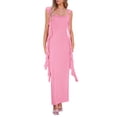 thumbnail image 1 of Vestido PRETTYGARDEN 2025 Verano Rosa Sin Mangas con Volantes Talla L, 1 of 8