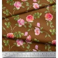 thumbnail image 2 of Soimoi Viscose Chiffon Fabric Leaves,Rose & Peony Floral Print Sewing Fabric Yard 42 Inch Wide, 2 of 3