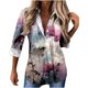 thumbnail image 1 of Camisa Con Botones Blusa de Manga Larga Para Mujer Blusa Con Estampado Tops Bussiness Casual Solapa Tops Odeerbi ODB-6, 1 of 5
