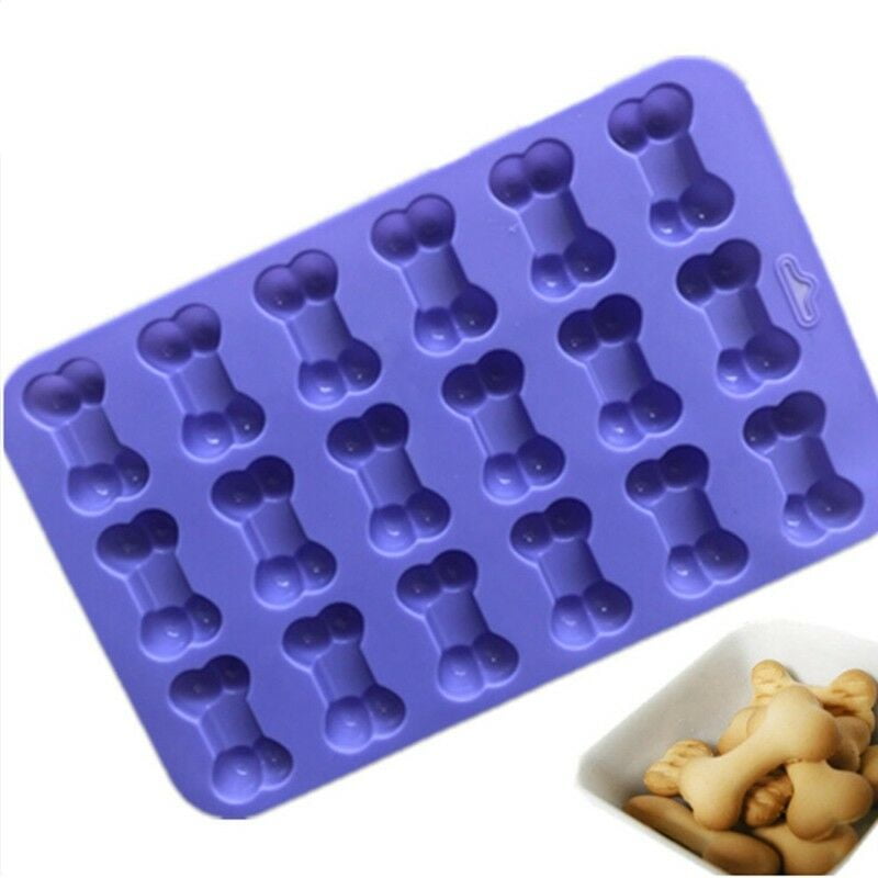 18 Cavity Dog Bone Silicone Muffin Pan Biscuit Cake Chocolate Baking Tray Mould 