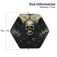thumbnail image 3 of Pofeuu Vintage Winged Rose Skull Print Leather Coasters Set of 6, Round Cups Mugs Mat Pad for Home Kitchen Heat Resistant Drink Coasters,Hexagon, 3 of 7