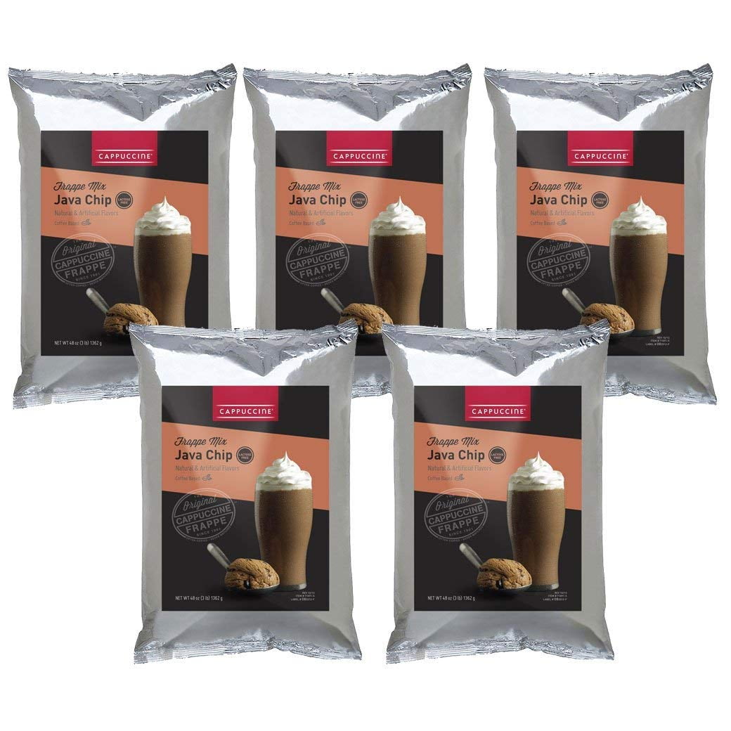 Cappuccine Ice Coffee Frappe Mix Case of 5 Bags (Java Chip)