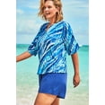 thumbnail image 2 of Swim 365 Women's Plus Size Three-Quarter Sleeve Swim Tee, 2 of 5