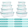 thumbnail image 2 of 8 Pack Glass Container Food Storage, Glass Meal Prep Containers with Lids, Airtight Glass Bento Boxes with Leak Proof Locking Lids, for Microwave, Oven, Freezer and Dishwasher, 2 of 5