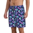 thumbnail image 2 of KLL starry sky Skull flower Men's Casual Summer Beach Shorts Hawaiian Shorts with Pockets-Small, 2 of 5