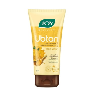 Joy Tan Removal Ubtan Face Wash For Bright & Glowing Skin (150ml) | Natural Face Wash with Turmeric & Saffron for Acne & Tan Removal | Face Wash for Men & Women