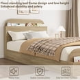 thumbnail image 6 of Twin Bed Frame with Storage Headboard & Footboard - Low Profile Wood Platform Bed, Sturdy Wood Slats, No Box Spring Needed, Natural, 6 of 7