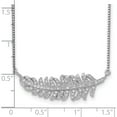 thumbnail image 4 of Sterling Silver Rhodium-Plated With Cz Leaf Necklace Made In Thailand qg3700-18, 4 of 6