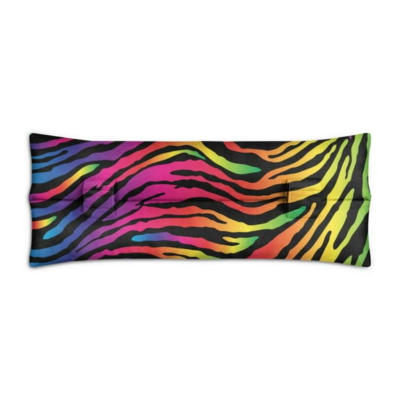 Colorful Zebra Stripes Mastectomy Pillow - Adjustable Seatbelt Cushion for Chemotherapy, Hysterectomy, & Abdominal Surgery Recovery | Soft Fabric & Pain Relief