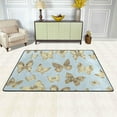 thumbnail image 2 of SKYSONIC 36x24in Butterflies Glittering Area Rug, Luxury Seamless Pattern Non-Slip Floor Carpet for Indoor Living Dining Room Bedroom, 2 of 7