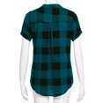 thumbnail image 4 of Tittly Button Down Shirts Womens Shirts Women Casual Plaid Printed Short Sleeve V-Neck Irregular Hem Blouse T-Shirt Tops Short Sleeve Shirts Tshirts Shirts Womens Tops Green 3XL, 4 of 9