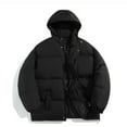 thumbnail image 5 of LNZGNM Black Winter Jackets for Men Thicken Warm Puffer Jacket Men Big and Tall Lightweight Down Jackets Outdoor Hooded Jacket, Black L, 5 of 5