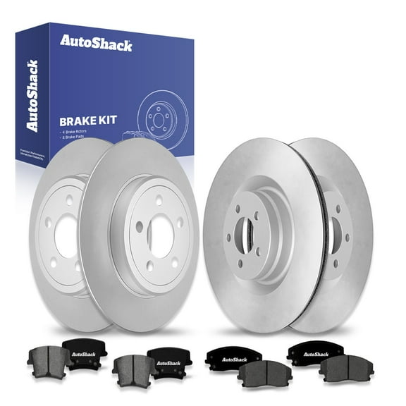 AutoShack Front Vented & Rear Solid Brake Rotors   Ceramic Pads 12-PC Brake Kit Replacement for 2021 Dodge Charger 2021-2022 Dodge Challenger 2021 Chrysler 300