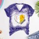 thumbnail image 5 of Fiudx Ofertas Flash Del Día Solo En Línea Blusa Holgada de Manga Corta con Cuello En V Informal Estampada a La Moda para Mujer, 5 of 5
