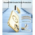 thumbnail image 4 of Clear for iPhone 15 Case with Full Camera Protection [No.1 Strong N56 Magnets] [ Grade Drop Protection] for Magsafe Women Girls Men Phone Case (6.1")-Gold, 4 of 14