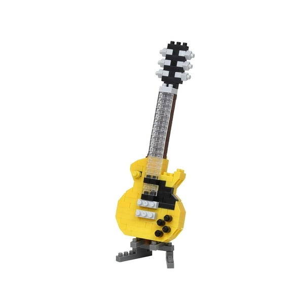 Kit de construcción nanoblock Instruments para guitarra eléctrica, color amarillo