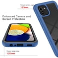 thumbnail image 4 of Phone Case for Samsung Galaxy A04e with Tempered Glass Screen Protector and Slim Stand Hybrid Heavy Duty Rugged Protective Cell Cover AO4e A 04e Kickstand Mobile Accessories Women Men Blue, 4 of 12