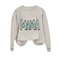 thumbnail image 3 of Xuyuer Women Long Sleeve Mama Sweatshirts Oversized Crewneck Pullover Hoodless Casual Knit Graphic Mom Tops, 3 of 5