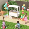 thumbnail image 2 of Candy Cart with Wheels for Party，Wood Dessert Cart with Storage Cabinet, 2 of 7
