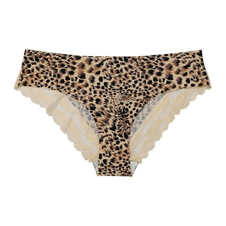 

6 Pack Women s Brief Women Leopard Lace G String Pants Ice Silk Low Waist Close Fitting Seamless Underpants
