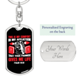 thumbnail image 2 of This Is My Comfort Psalm 119:50 Stainless Steel or 18k Gold Premium Swivel Dog Tag Keychain, 2 of 16