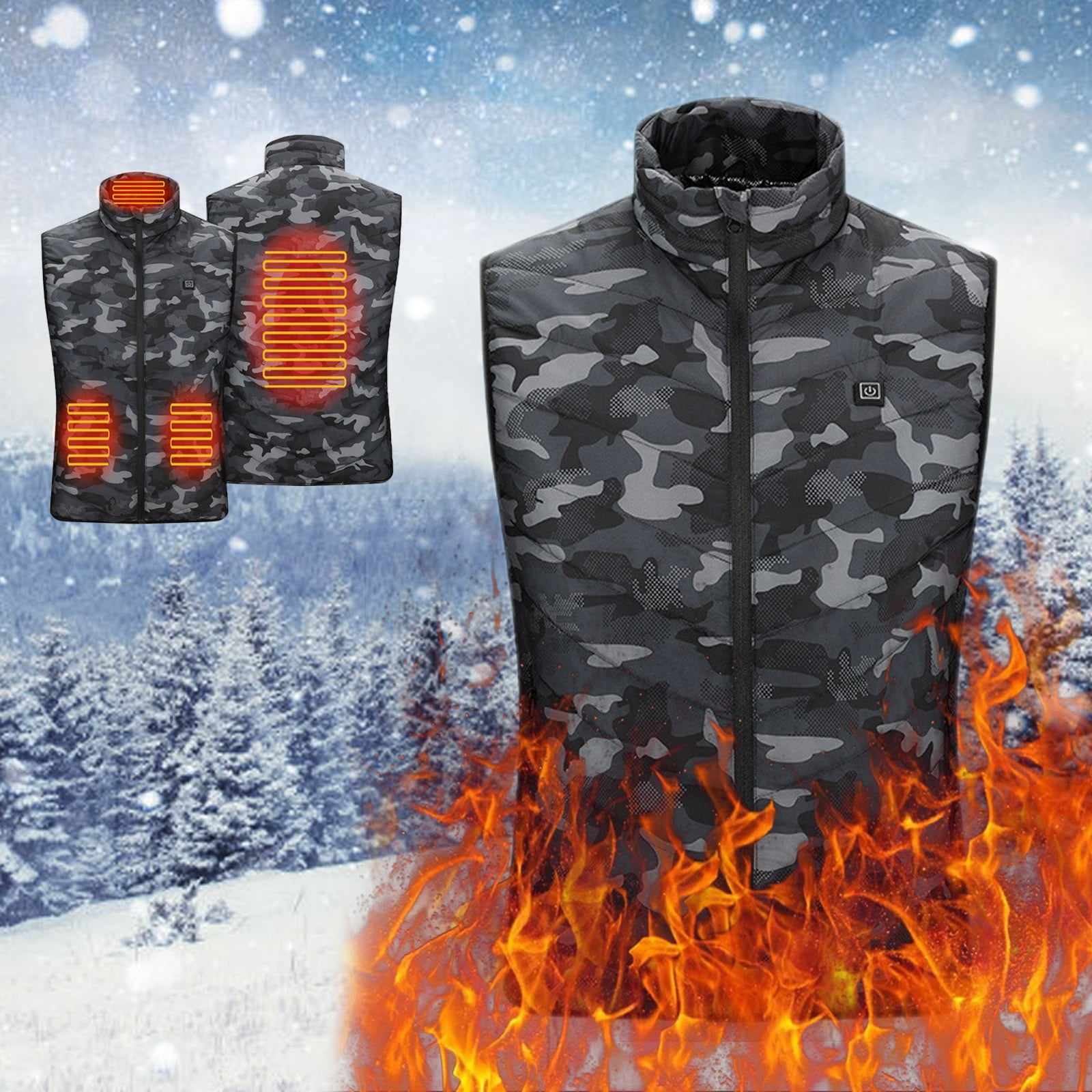 MRULIC winter coats for men Men's Zipper With Pocket Collar Warm